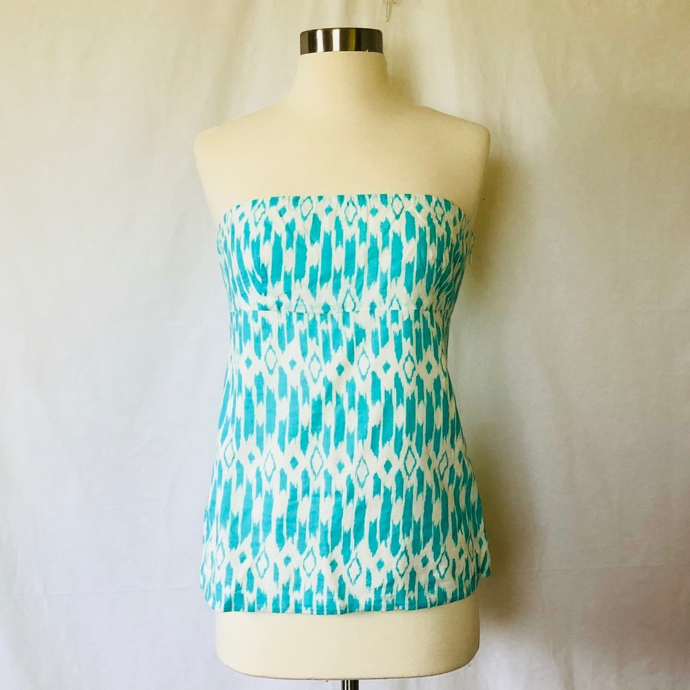 J. Crew Ikat Print Bustier Top